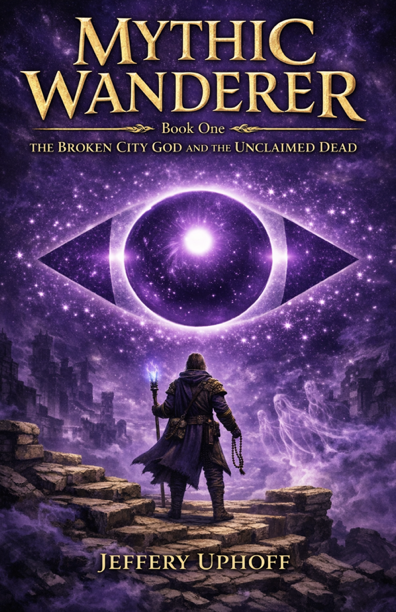 Cover of Mythic Wanderer Book One: The Broken City God and the Unclaimed Dead